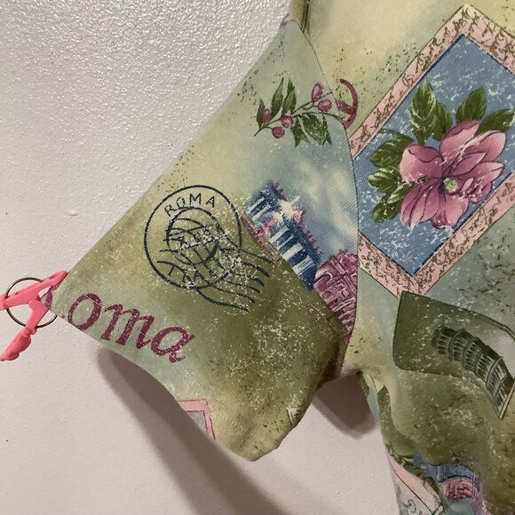 Vintage Y2K Fairy Grunge Green Rome Roma Vacation Graphic Rhinestone T Shirt XL - Picture 4 of 12